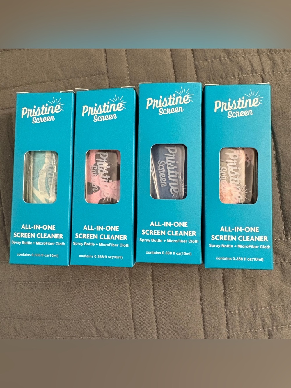 Pristine Screen Cleaner Kit Spray Bottle + Microfiber Cloth 10ml (lot of 4)